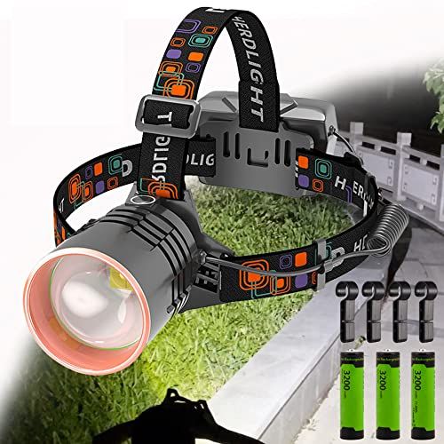  Swanlake Super Bright Headlamps, 20000LM P50 Camping Headlamps, Head Lamps Outdoor led Rechargeable , 18650 Rechargeable Battery Waterproof Flashlights with Zoom Lights, Camping, Hiking, Ou