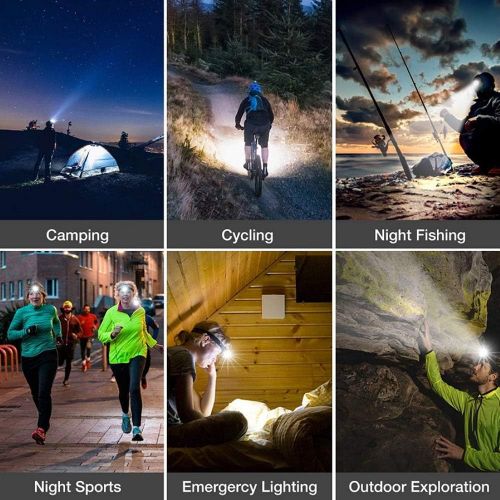  Swanlake Super Bright Headlamps, 20000LM P50 Camping Headlamps, Head Lamps Outdoor led Rechargeable , 18650 Rechargeable Battery Waterproof Flashlights with Zoom Lights, Camping, Hiking, Ou