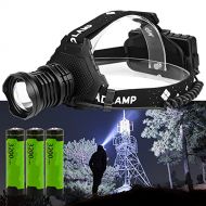 Swanlake Super Bright Headlamp, P70 LED Flashlight Headlamp, 20,000 Lumens High-Power Strong Headlamp 5 Modes USB Rechargeable Waterproof Headlamp Flashlight, with Mobile Power Function