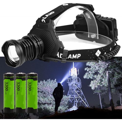  Swanlake Super Bright Headlamp, P70 LED Flashlight Headlamp, 20,000 Lumens High-Power Strong Headlamp 5 Modes USB Rechargeable Waterproof Headlamp Flashlight, with Mobile Power Function