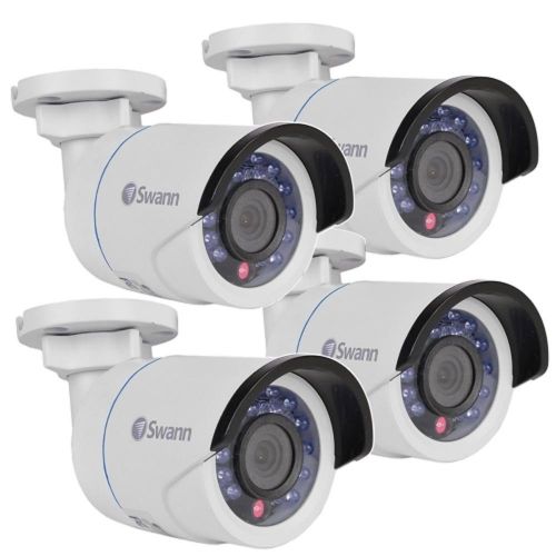  (4-Pack) Swann COSHD-B1080X4 1080p IndoorOutdoor SDI Security Camera w24IR LEDs & 115 Night Vision (White)