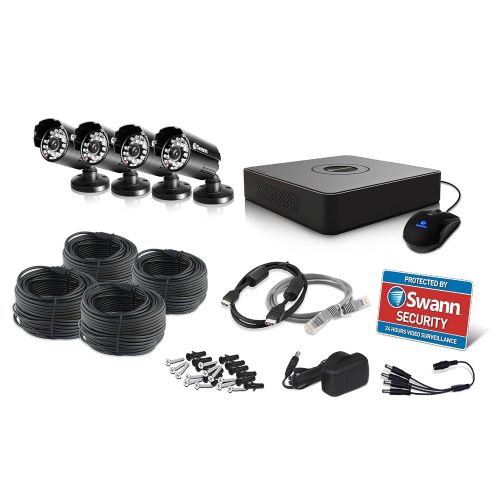  Swann 4 Channel 960H DVR Home Security System with 4 Bullet Cameras - Contains 1 x DVR4-1525, 500GB HDD 4 x Pro 615 Cameras - SWDVK-4ALP14-US