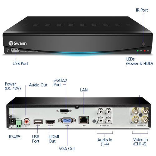  Swann DVR4-1425 4 Channel D1 Digital Video Recorder w 500GB