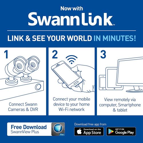  Swann SWDVK-HDHOMK88-US DVR8-1575 TVI 720A  500GB  8 x HDCAM Bullet White Surveillance DVR Kit, Black
