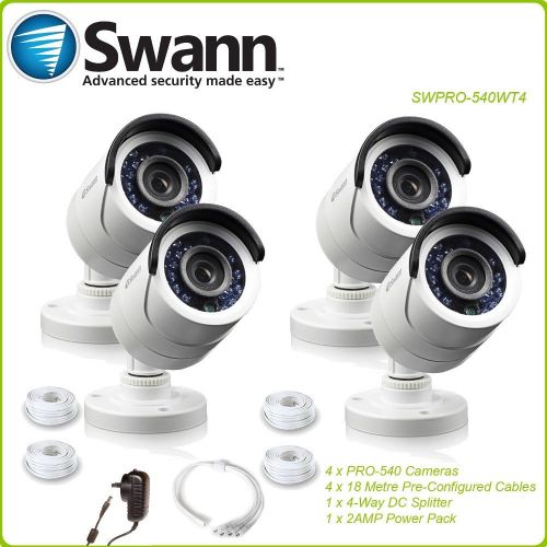  Swann PRO-540 DayNight 600TVL Camera 4 Pack