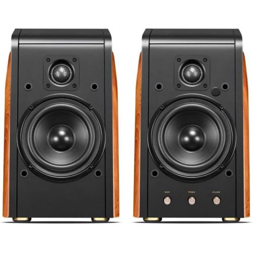  Swan Speakers - M200MKIII+ - Powered 2.0 Bluetooth Bookshelf Speakers - HiFi speakers - 1.1 Dome Tweeters - 5.25 Midbass Drivers - Solid Wood Cabinet - Highly Detailed Playback of