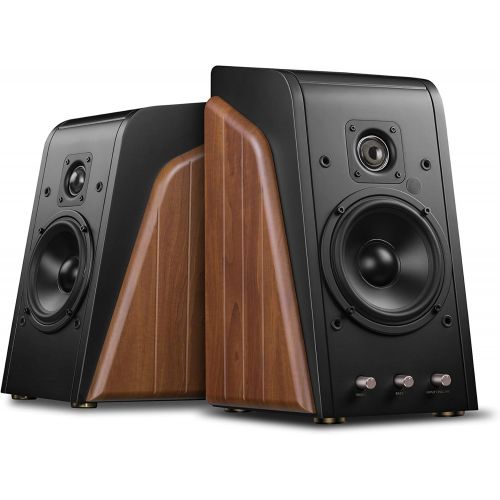  Swan Speakers - M200MKIII+ - Powered 2.0 Bluetooth Bookshelf Speakers - HiFi speakers - 1.1 Dome Tweeters - 5.25 Midbass Drivers - Solid Wood Cabinet - Highly Detailed Playback of