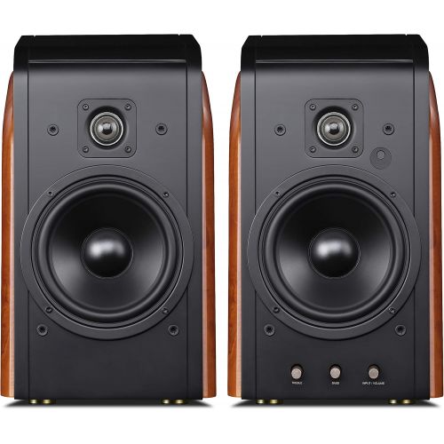  Swan Speakers - M200MKIII+ - Powered 2.0 Bluetooth Bookshelf Speakers - HiFi speakers - 1.1 Dome Tweeters - 5.25 Midbass Drivers - Solid Wood Cabinet - Highly Detailed Playback of