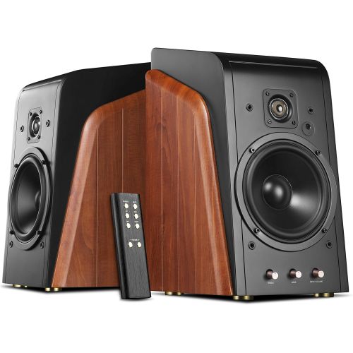  Swan Speakers - M200MKIII+ - Powered 2.0 Bluetooth Bookshelf Speakers - HiFi speakers - 1.1 Dome Tweeters - 5.25 Midbass Drivers - Solid Wood Cabinet - Highly Detailed Playback of