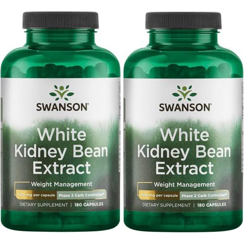  Swanson White Kidney Bean Extract 500 mg 180 Caps 2 Pack