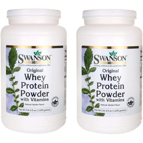  Swanson Original Whey Protein Powder wVitamins 2 lb 4.5 Ounce (1035 g) Pwdr 2 Pack