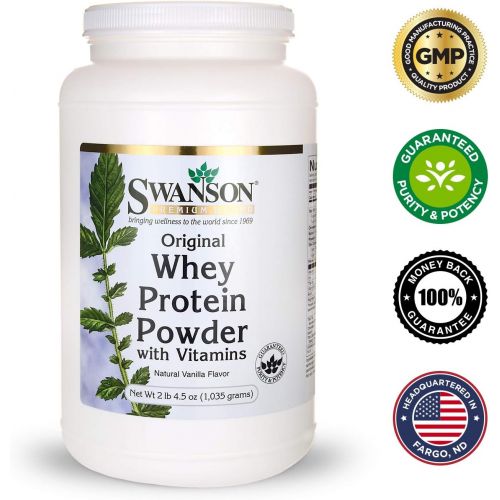  Swanson Original Whey Protein Powder wVitamins 2 lb 4.5 Ounce (1035 g) Pwdr 2 Pack