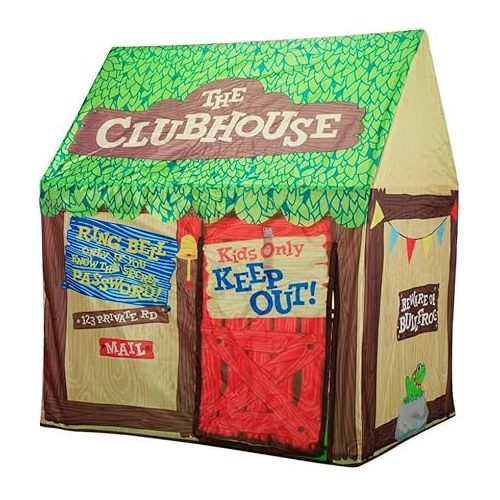  Swehouse Clubhouse Tent Kids Play Tents for Boys School Toys for Indoor and Outdoor Games Children Playhouse with Roll-up Door and Windows