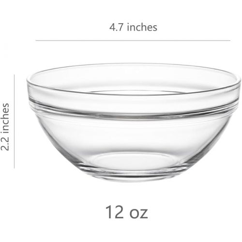 Sweejar 4.5 inch Small Glass Bowls Set, 12 oz Prep Bowls for Cooking, Small Bowls for Kitchen, Dessert Bowls for Ice Cream, 9 pack