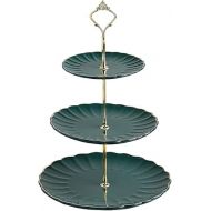 Sweejar 3 Tier Ceramic Cake Stand Wedding, Dessert Cupcake Stand for Tea Party Serving Platter (Jade)