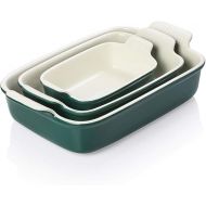 Sweejar Porcelain Bakeware Set for Cooking, Ceramic Rectangular Baking Dish Lasagna Pans for Casserole Dish, Cake Dinner, Kitchen, Banquet and Daily Use, 13 x 9.8 inch(Jade)