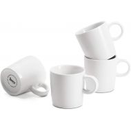 Sweese 3.5oz Porcelain Espresso Cups Set of 4, Mini Coffee Mugs Demitasse Cups - White