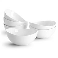 Sweese 102.001 Porcelain Bowls - 18 Ounce for Cereal, Salad, Dessert - Set of 6, White