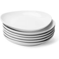 Sweese Porcelain 7.8 Inch Dessert Plates Set of 6 - White Salad Plates, Appetizer Plates, Small Plates - Dishwasher, Microwave, Oven Safe, Smooth Glaze, Scratch Resistant