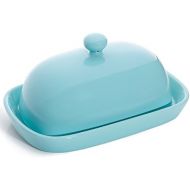 [아마존 핫딜]  [아마존핫딜]Sweese 306.102 Porcelain Cute Butter Dish with Lid, Perfect for East/West Butter, Turquoise