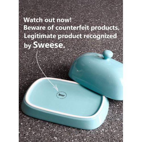  [아마존 핫딜]  [아마존핫딜]Sweese 306.102 Porcelain Cute Butter Dish with Lid, Perfect for East/West Butter, Turquoise