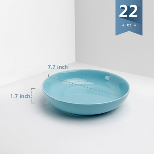  [아마존핫딜][아마존 핫딜] Sweese 112.003 Porcelain Salad Pasta Bowls - 22 Ounce - Set of 6, Cool Assorted Colors