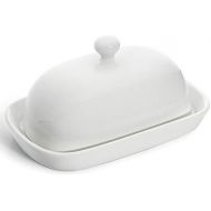 Sweese 306.101 Porcelain Cute Butter Dish with Lid, Perfect for East/West Butter, White