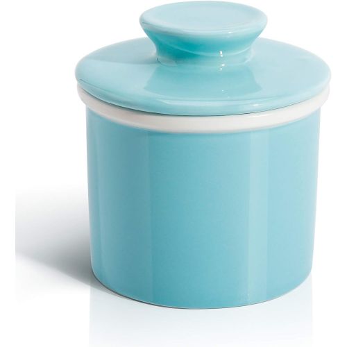  Sweese 305.102 Porcelain Butter Keeper Crock - French Butter Dish - No More Hard Butter - Perfect Spreadable Consistency, Turquoise