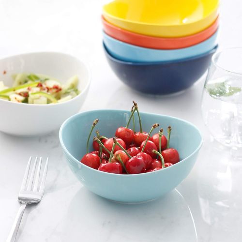  Sweese 101.002 Porcelain Bowls - 10 Ounce for Ice Cream, Dessert - Set of 6, Hot Assorted Colors
