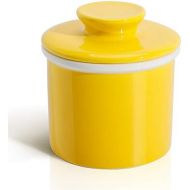Sweese 305.105 Porcelain Butter Keeper Crock - French Butter Dish - No More Hard Butter - Perfect Spreadable Consistency, Yellow