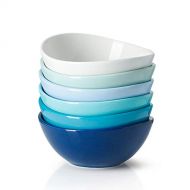 Sweese 101.003 Porcelain Bowls - 10 Ounce for Ice Cream Dessert, Small Side Dishes - Set of 6, Cool Assorted Colors