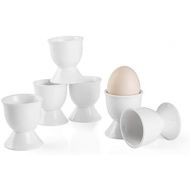 Sweese 805.001 Porcelain Egg Cups, Egg Holders for Hard Boiled Eggs - Set of 6, White