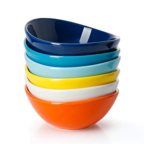  Sweese 101.002 Porcelain Bowls - 10 Ounce for Ice Cream, Dessert - Set of 6, Hot Assorted Colors: Kitchen & Dining