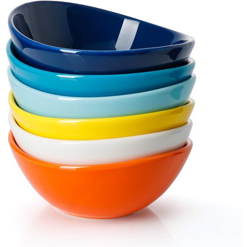  Sweese 101.002 Porcelain Bowls - 10 Ounce for Ice Cream, Dessert - Set of 6, Hot Assorted Colors: Kitchen & Dining