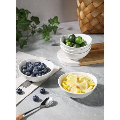  [아마존베스트]Sweese 123.001 Porcelain Mini Bowls - 4 Ounce for Dipping Sauces, Small Side Dishes - Set of 6, White