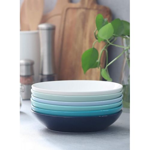  [아마존베스트]Sweese 117.003 Porcelain Salad Pasta Bowls - 26 Ounce - Set of 6, Cool Assorted Colors