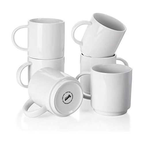  [아마존베스트]Sweese 616.001 Stackable Coffee Cups - 10 Ounce for Specialty Coffee Drinks, Cappuccino, Cafe Mocha, Latte and tea, Set of 6, White