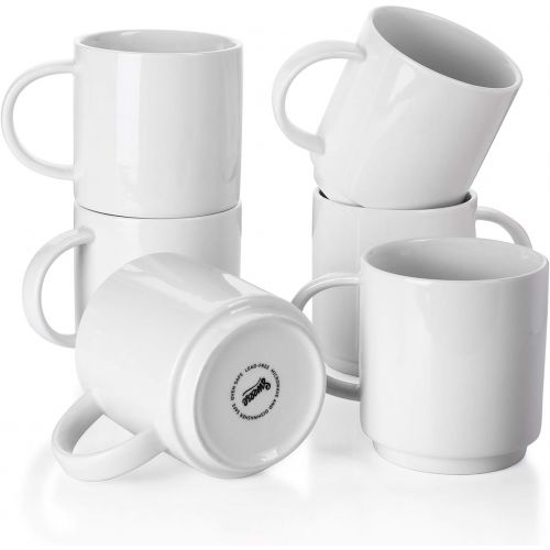  [아마존베스트]Sweese 616.001 Stackable Coffee Cups - 10 Ounce for Specialty Coffee Drinks, Cappuccino, Cafe Mocha, Latte and tea, Set of 6, White