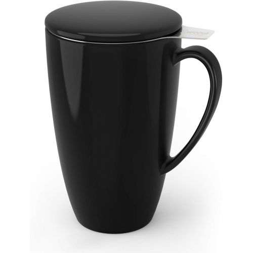  [아마존베스트]Sweese 201.112 Porcelain Tea Mug with Infuser and Lid, 15 OZ, Black