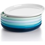 [아마존베스트]Sweese 155.003 Porcelain Round Dessert Salad Plates - 7.4 Inch - Set of 6, Cool Assorted Colors