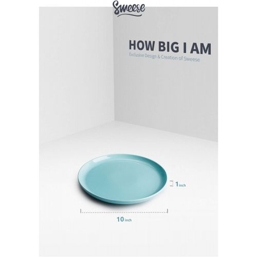  [아마존베스트]Sweese 155.002 Porcelain Round Dessert Salad Plates - 7.4 Inch - Set of 6, Hot Assorted Colors