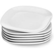 [아마존베스트]Sweese 153.001 Porcelain Square Dessert Salad Plates - 7.4 Inch - Set of 6, White