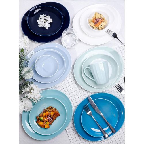  [아마존베스트]Sweese 151.003 Porcelain Dessert Salad Plates - 7.8 Inch - Set of 6, Cool Assorted Colors
