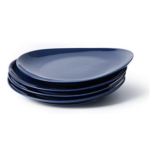  [아마존베스트]Sweese 151.103 Porcelain Dessert Salad Plates - 7.8 Inch - Set of 4, Navy