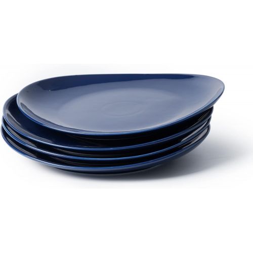  [아마존베스트]Sweese 151.103 Porcelain Dessert Salad Plates - 7.8 Inch - Set of 4, Navy