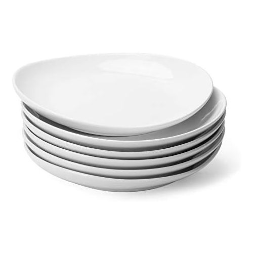  [아마존베스트]Sweese 151.001 Porcelain Dessert Salad Plates - 7.8 Inch - Set of 6, White