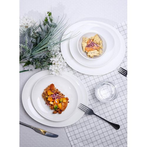  [아마존베스트]Sweese 151.001 Porcelain Dessert Salad Plates - 7.8 Inch - Set of 6, White