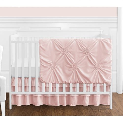  Sweet Jojo Designs Blush Pink Shabby Chic Harper Collection Girl 4-piece Bumperless Crib Bedding Set by Sweet Jojo Designs