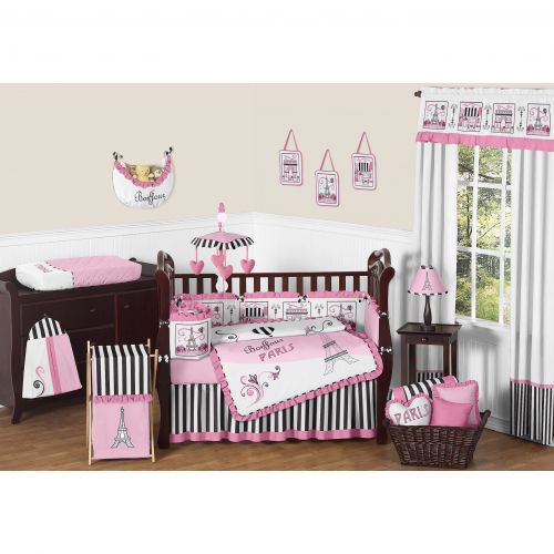  Sweet Jojo Designs Paris 9-piece Crib Bedding Set by Sweet Jojo Designs