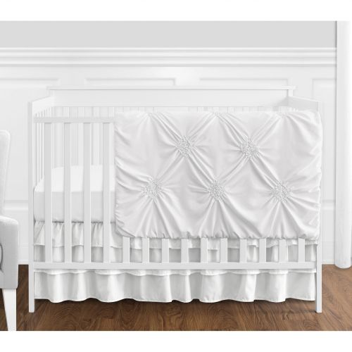  Sweet Jojo Designs White Shabby Chic Harper Collection Girl 4-piece Bumperless Crib Bedding Set by Sweet Jojo Designs